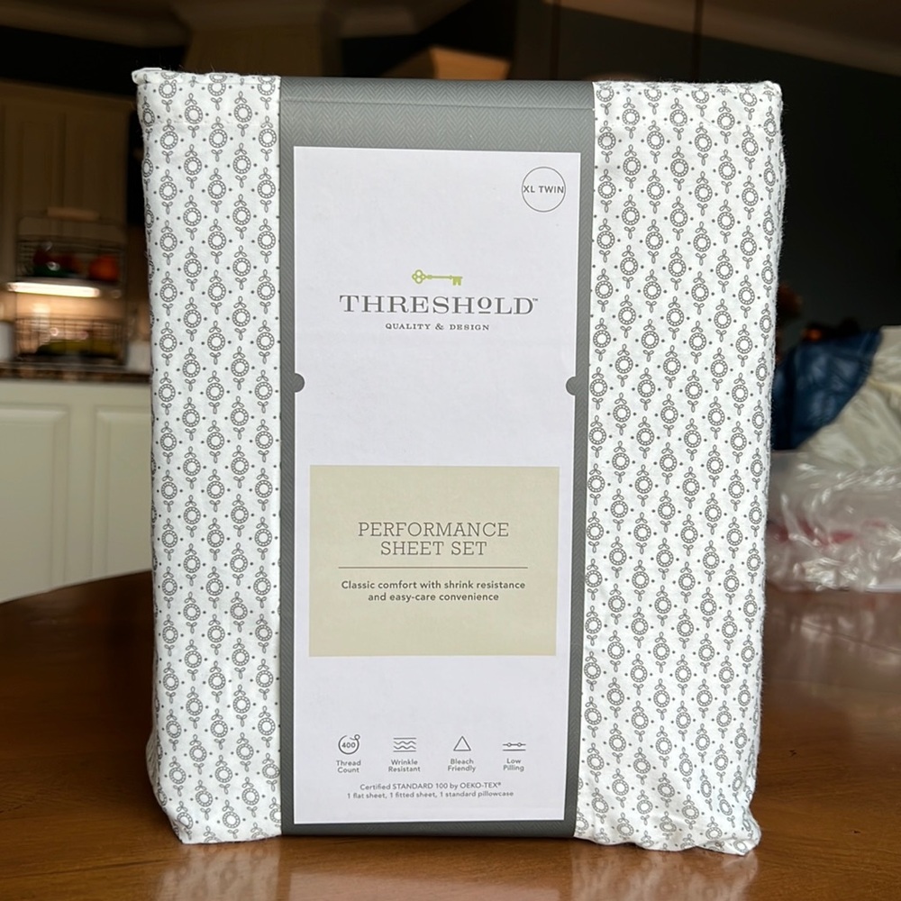 XL TWIN 3 piece sheet set, NWT by Threshold. I have two sets!!